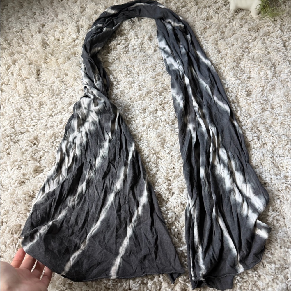 Stylish Tie-Dye Scarf in Gray and White super stylish and cozy. Extra soft.